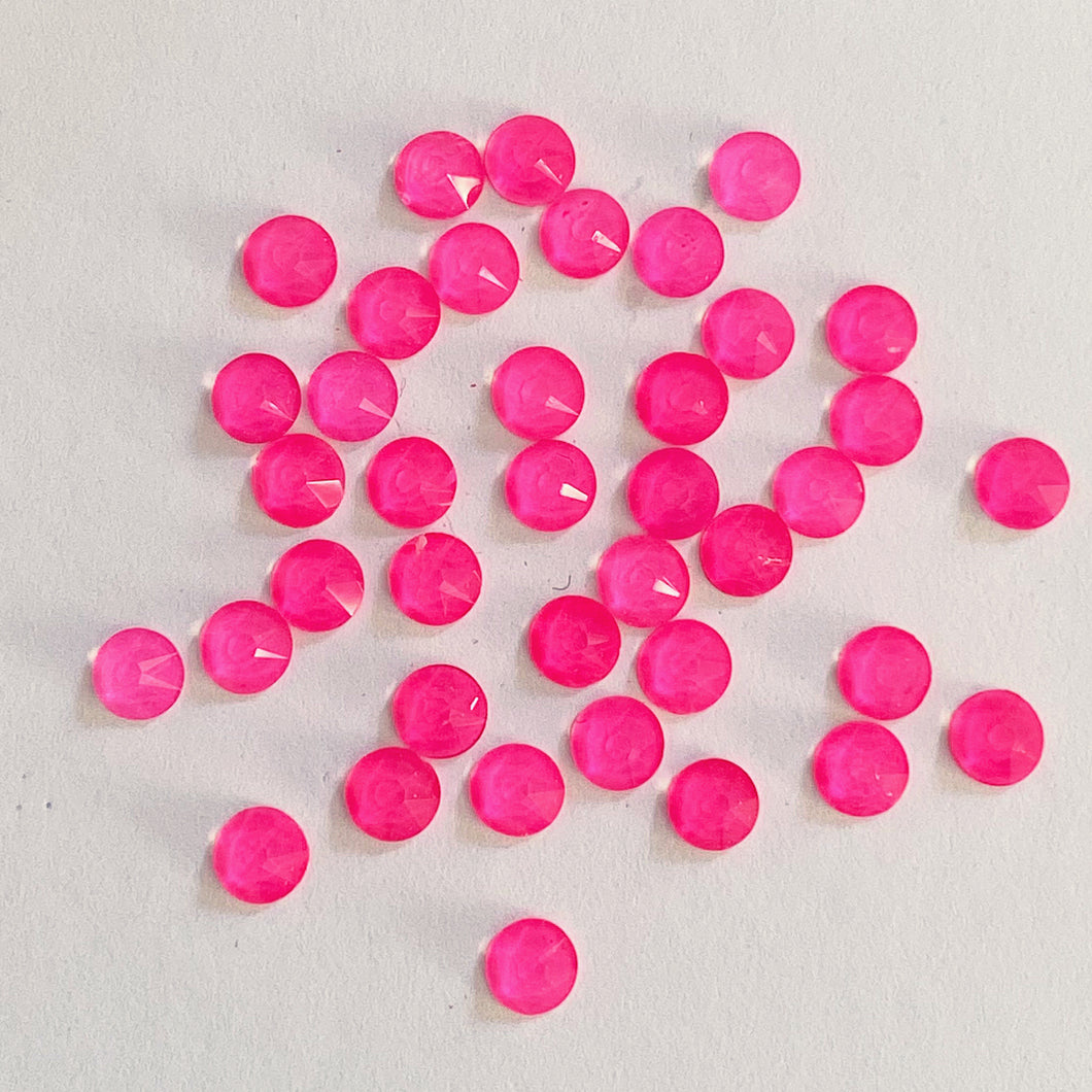 AAA+ Glitz It GLUE ON  Flatbacks Crystals: Fluro Pink