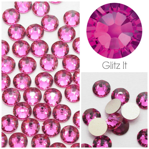 Swarovski Fuchsia (Pink) Crystals Glue On Flatbacks - Glitz It