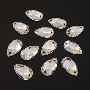 Lumina Sew On Crystals: Pear Drop 3230 Clear