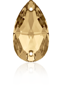 Swarovski® Sew On Crystals: Pear Drop 3230 Golden Shadow - Glitz It