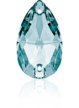 Swarovski® Sew On Crystals: Pear Drop 3230 Light Turquoise - Glitz It