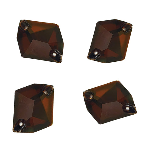 AAA+ Glitz It Cosmic Sew On Crystals 17x13mm: SMOKED TOPAZ