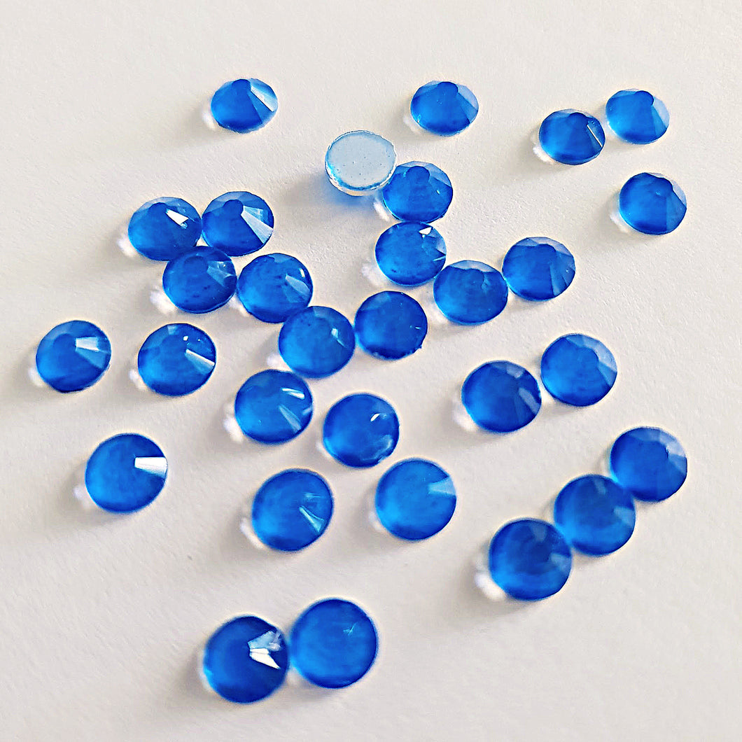 AAA+ Glitz It GLUE ON  Flatbacks Crystals: Fluro Blue