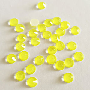 AAA+ Glitz It GLUE ON  Flatbacks Crystals: Fluro Yellow