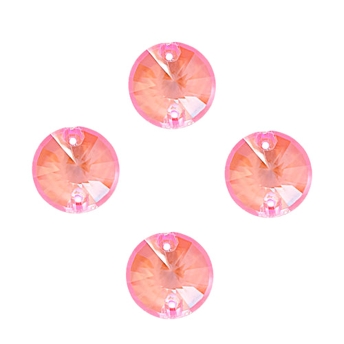 AAA+ Glitz It Rivoli Sew On Crystals: LIGHT ROSE SHIMMER EFFECT