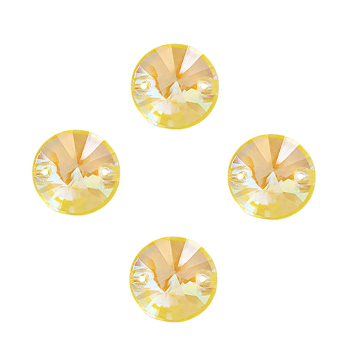 AAA+ Glitz It Rivoli Sew On Crystals: LIGHT TOPAZ SHIMMER EFFECT