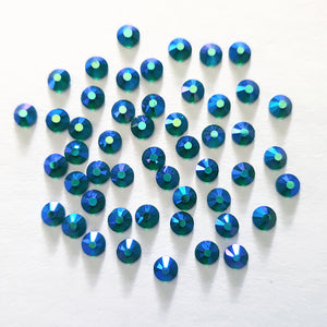 AAA+ Glitz It GLUE ON  Flatbacks Crystals: Emerald AB Unfoiled (Transparent)