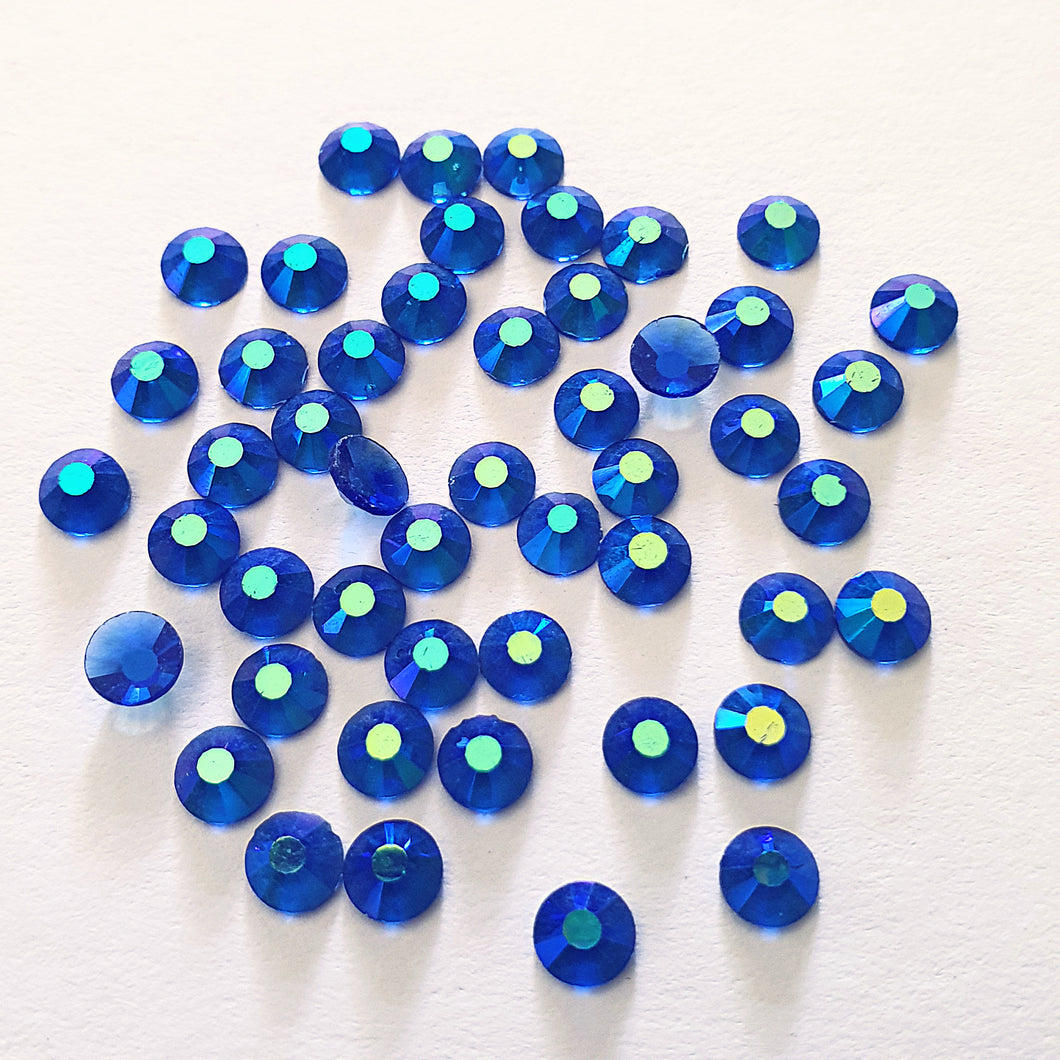 AAA+ Glitz It GLUE ON  Flatbacks Crystals: Sapphire AB Unfoiled (Transparent)