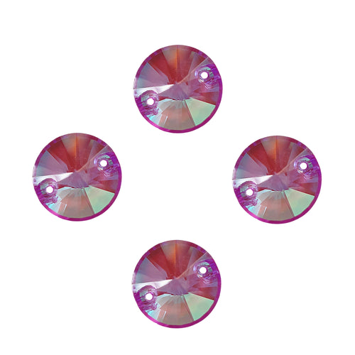 AAA+ Glitz It Rivoli Sew On Crystals: FUCHSIA SHIMMER EFFECT