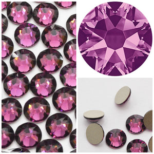 Swarovski Amethyst Purple Crystals Mixed Size Glue On Flatbacks Small to Medium - Glitz It