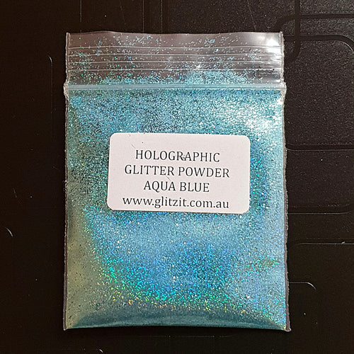 Holographic Pixie Dust Glitter Powder: Aqua Blue 5g