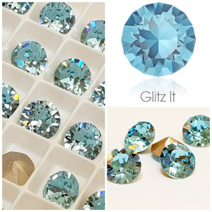 Swarovski Aquamarine Blue Chaton Crystals - Glitz It