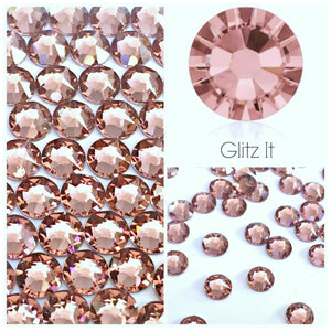 Swarovski Blush Rose Crystals Mixed Size Glue On Flatbacks Small to Medium