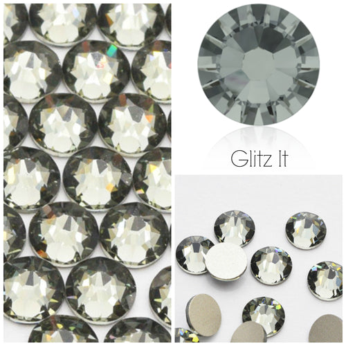 Swarovski® 2058 Small Pack Glue On Crystals: SS5 BLACK DIAMOND - Glitz It