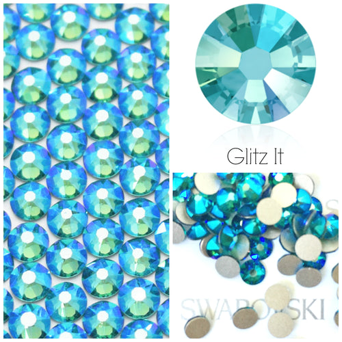 Swarovski® 2058 Small Pack Glue On Crystals: SS5 BLUE ZIRCON SHIMMER - Glitz It