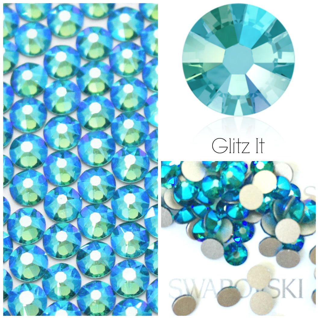 Swarovski® 2058 Small Pack Glue On Crystals: SS5 BLUE ZIRCON SHIMMER - Glitz It