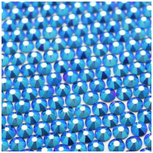 Swarovski Cobalt Shimmer Crystals Mixed Size Glue On Flatbacks Small to Medium