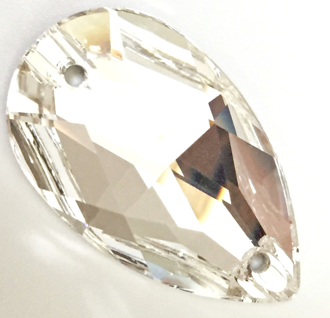 Swarovski® Sew On Crystals: Pear Drop 3230 Clear - Glitz It