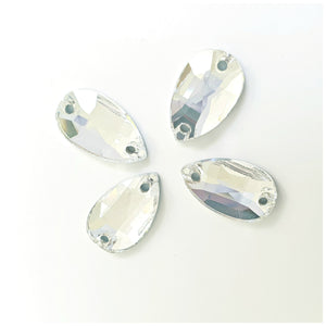 Stellux™ Sew On Flatbacks: Clear Drop - Glitz It