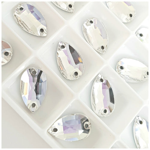 Stellux™ Sew On Flatbacks: Clear Drop - Glitz It