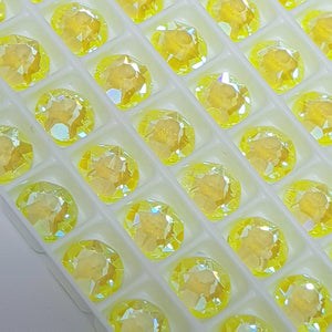 Swarovski Electric Yellow Delite Unfoiled Crystals Glue On Flatbacks - Glitz It