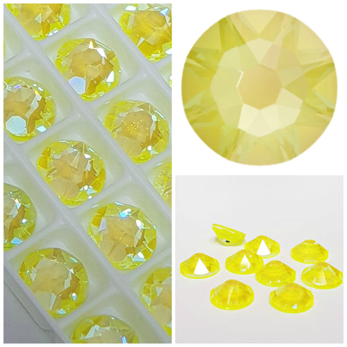 Swarovski Electric Yellow Delite Unfoiled Crystals Glue On Flatbacks - Glitz It