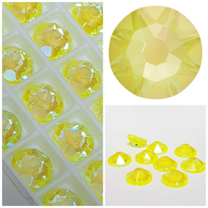 Swarovski Electric Yellow Delite Unfoiled Crystals Glue On Flatbacks - Glitz It