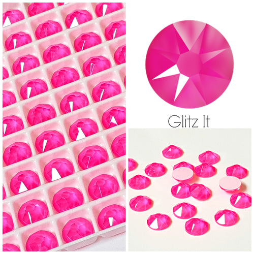 Swarovski Electric Pink Unfoiled Crystals Glue On Flatbacks