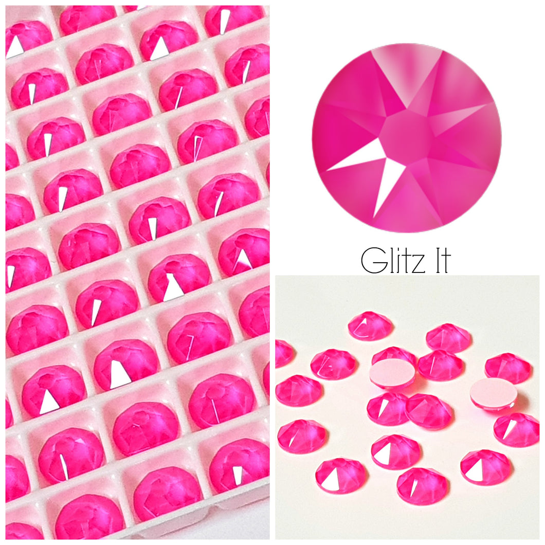 Swarovski Electric Pink Unfoiled Crystals Glue On Flatbacks