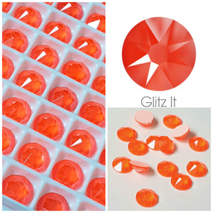 Swarovski Electric Orange Unfoiled Crystals Glue On Flatbacks - Glitz It