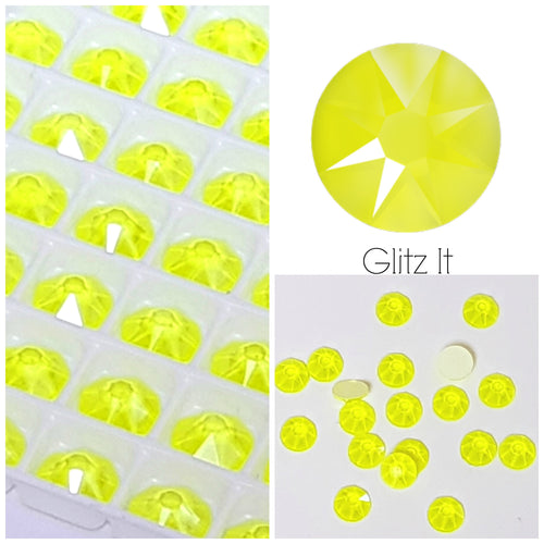 Swarovski Electric Yellow Unfoiled Crystals Glue On Flatbacks - Glitz It