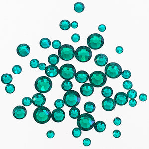 Preciosa®️ Mixed Size / Small to Medium Glue On Crystals: Emerald