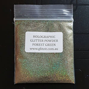 Holographic Pixie Dust Glitter Powder: Forest Green 5g