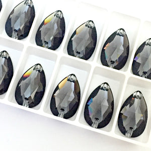 Swarovski® Sew On Crystals: Pear Drop 3230 Graphite - Glitz It