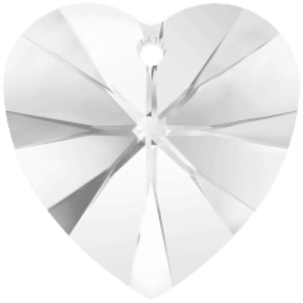 Swarovski Xilion Heart Pendant 6228: Clear - Glitz It