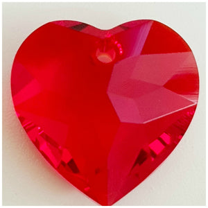 Swarovski Heart Cut Pendant 6432: Light Siam - Glitz It
