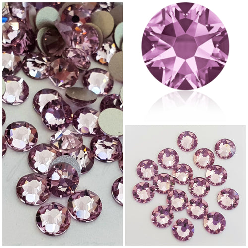 Swarovski Light Amethyst Crystals Glue On Flatbacks