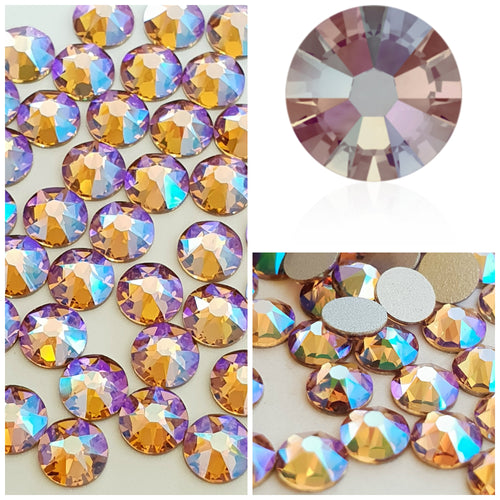 Swarovski Light Colorado Topaz Shimmer Crystals Glue On Flatbacks - Glitz It
