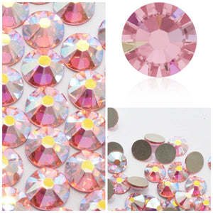 Swarovski Light Rose AB Crystals Glue On Flatbacks - Glitz It