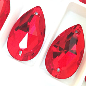 Swarovski® Sew On Crystals: Pear Drop 3230 Light Siam - Glitz It