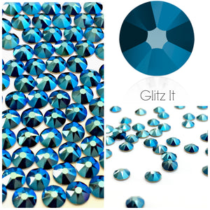 Swarovski Metallic Blue Crystals Glue On Flatbacks - Glitz It
