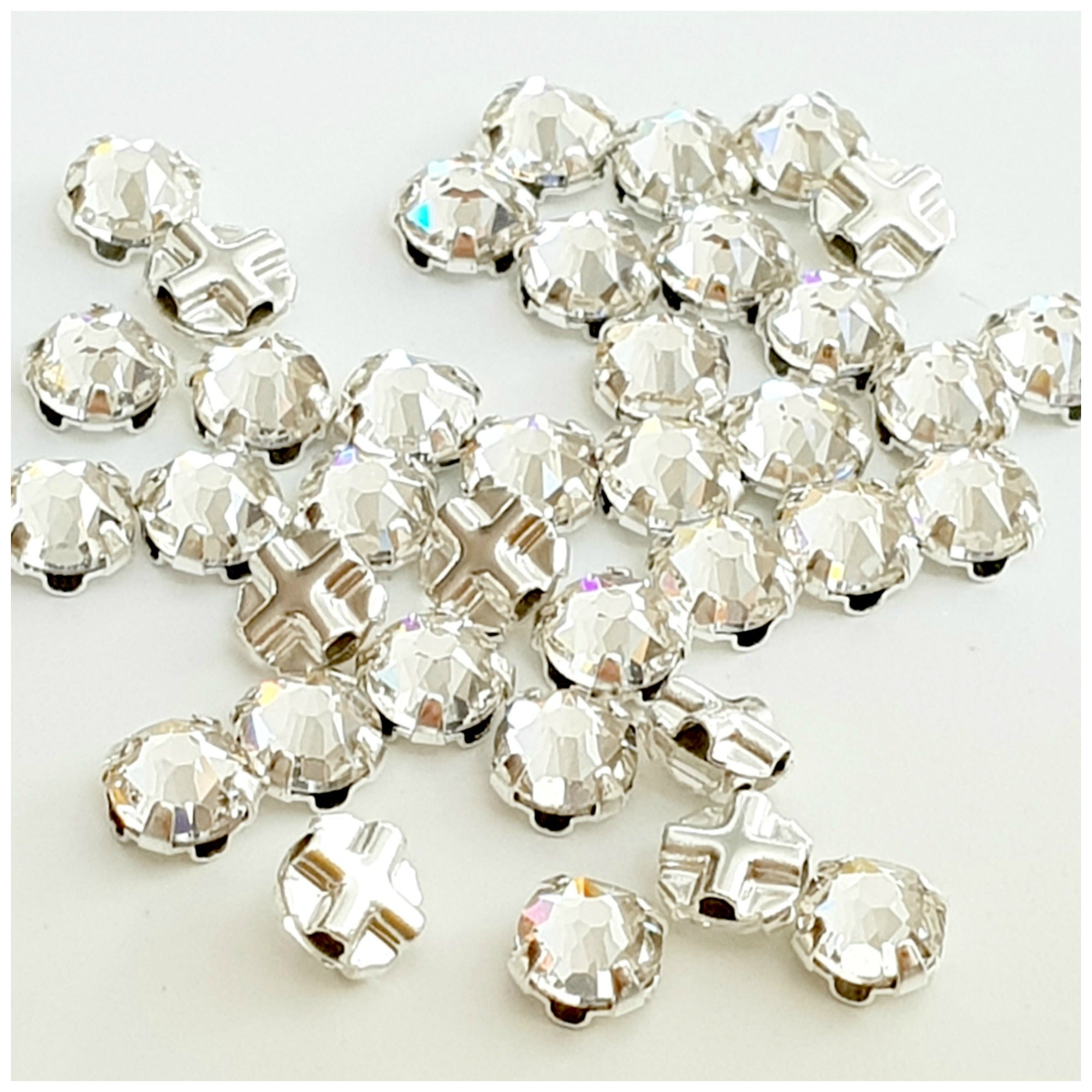 Oval Shaped Swarovski Sew on Crystal Beads - 10x7mm