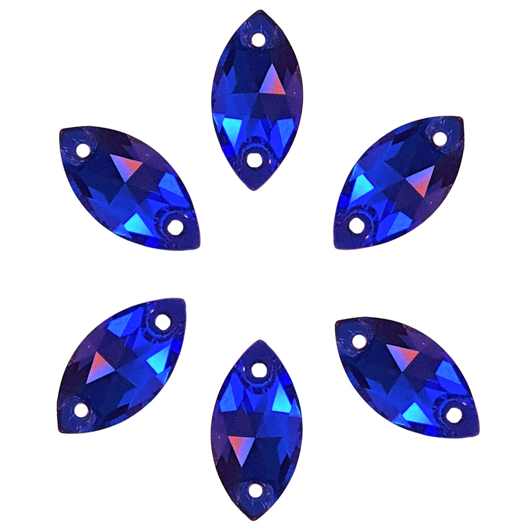 AAA+ Glitz It Navette / Marquise Sew On Crystals: CAPRI BLUE