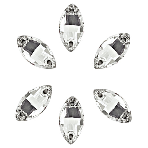 AAA+ Glitz It Navette / Marquise Sew On Crystals: CLEAR