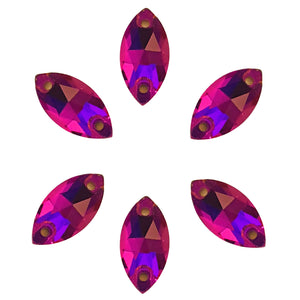 AAA+ Glitz It Navette / Marquise Sew On Crystals: FUCHSIA