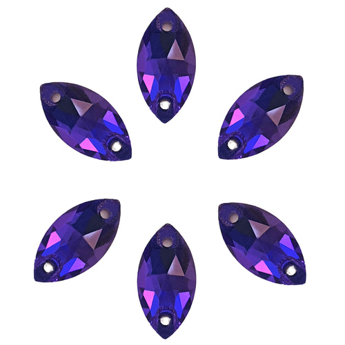AAA+ Glitz It Navette / Marquise Sew On Crystals: PURPLE VELVET
