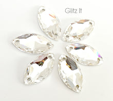 Swarovski® Sew On Crystals: Navette 3223 Clear - Glitz It