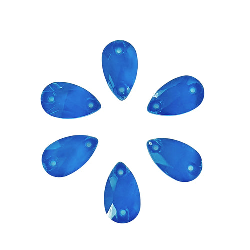 AAA+ Glitz It Pear Drop Sew On Crystals: Fluro Blue