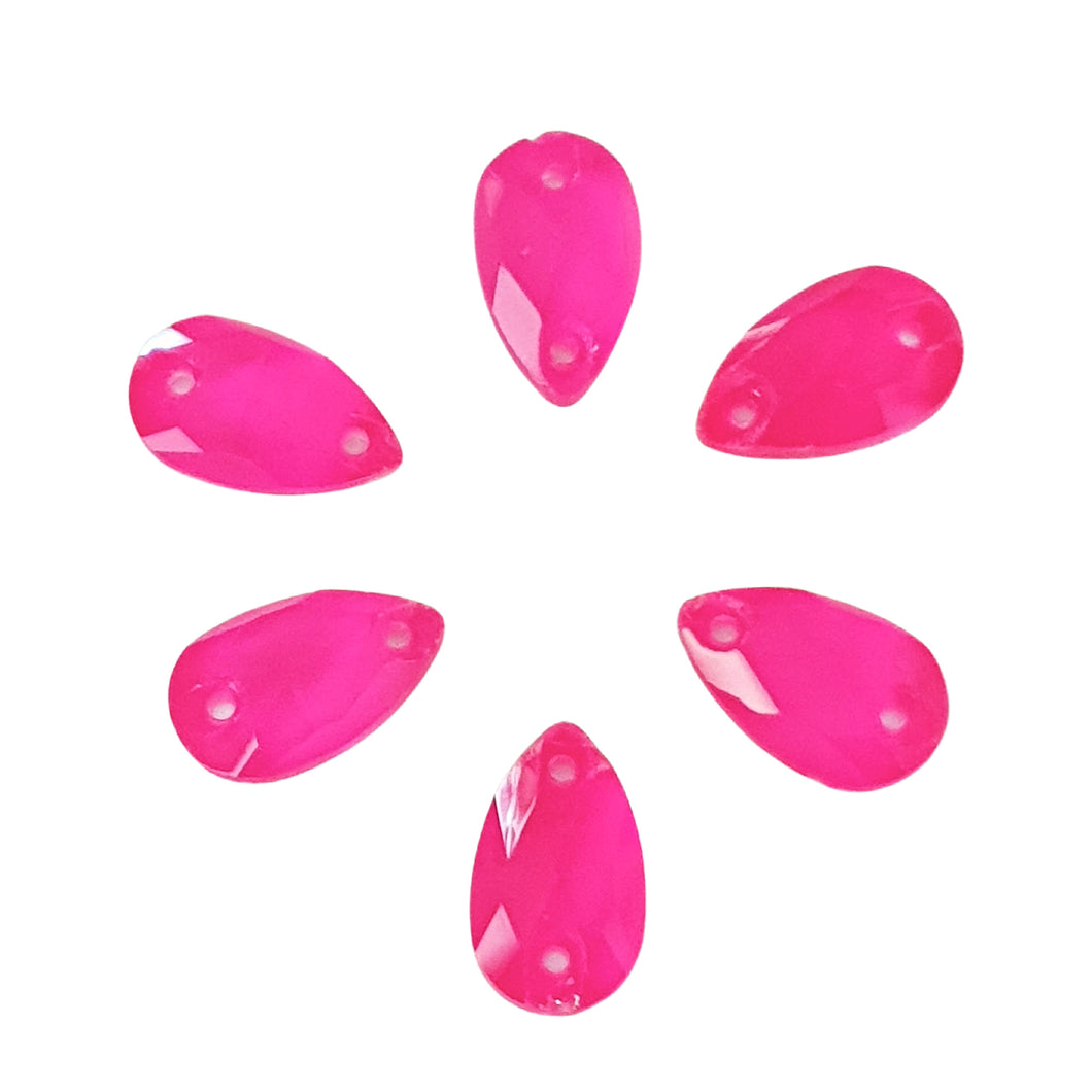 AAA+ Glitz It Pear Drop Sew On Crystals: Fluro Pink