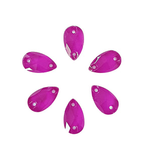 AAA+ Glitz It Pear Drop Sew On Crystals: Fluro Violet